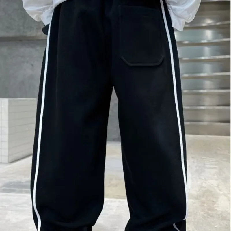 New Plush Boys\' Autumn Pants Boys\' Pants Mid To Big Kids\' Spring And Autumn Sports Leisure Time Pants Handsome And Trendy