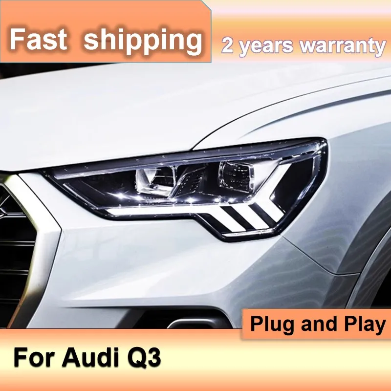 

Car Accessories for Audi Q3 Head Lights 2018-2020 Audi Q3 Headlights DRL Turn Signal High Beam Projector Lens