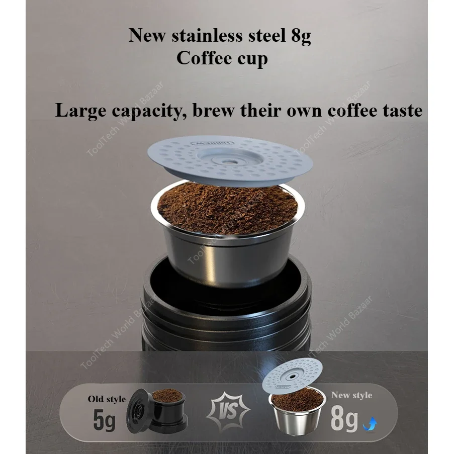 Cafetera de cápsulas portátil, doble extracto caliente y frío, Mini Espresso inalámbrico para exteriores con batería