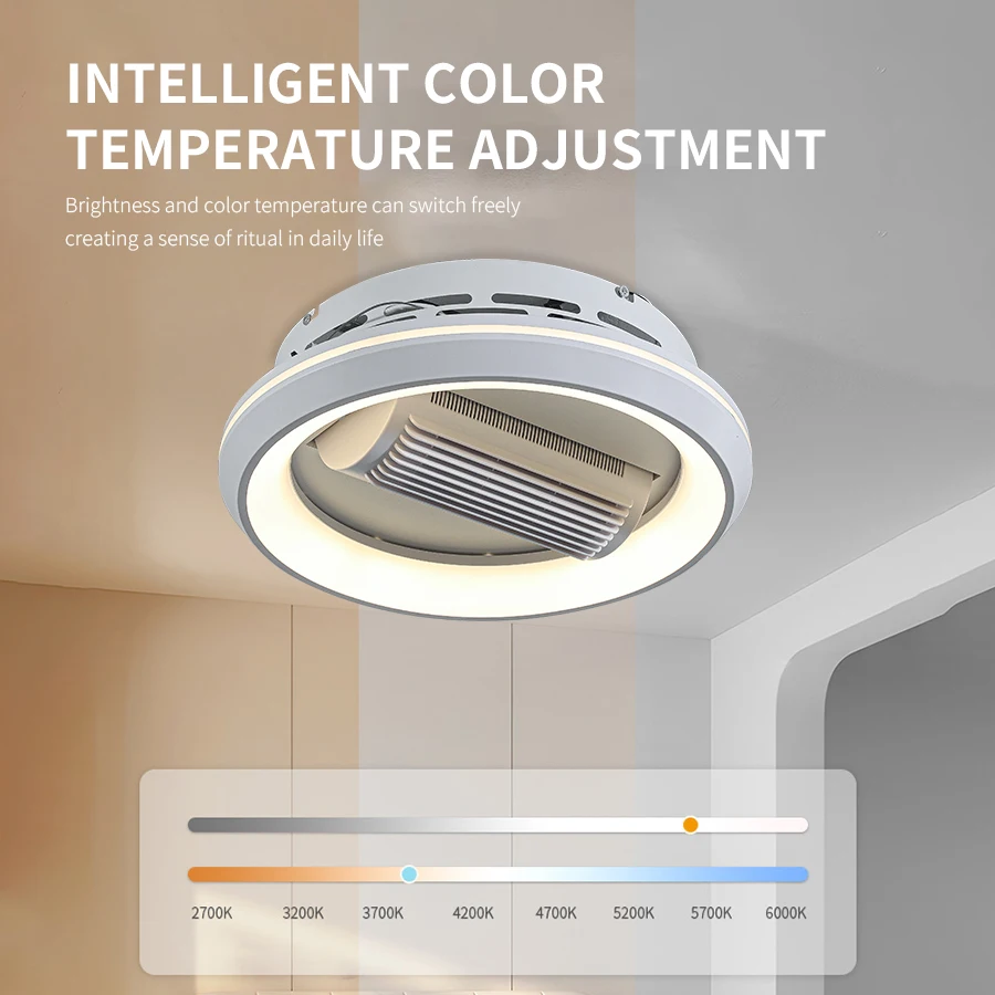 No Fan Leaf Bedroom Fan Light, Household High wind Living Room Variable Frequency Energy-Saving Purification Air Ceiling Light