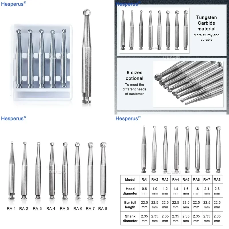 

2026 5PCS/BOX Burs Low Speed Round 2.35mm RA Series for Shank Length 22.5mm Dentist