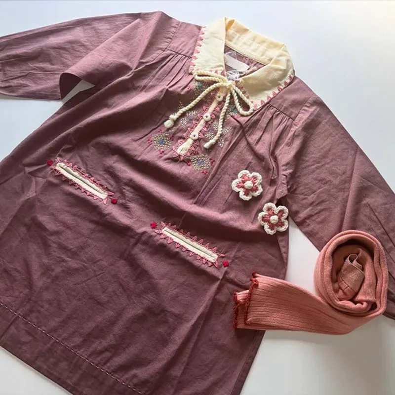 PER-SALE 2025 الخريف MP طفل الفتيات البلوزات قطعتين مجموعة من زهرة الدانتيل قاعدة قميص وسراويل الاطفال بوتيك ملابس تنورات للفتيات #3