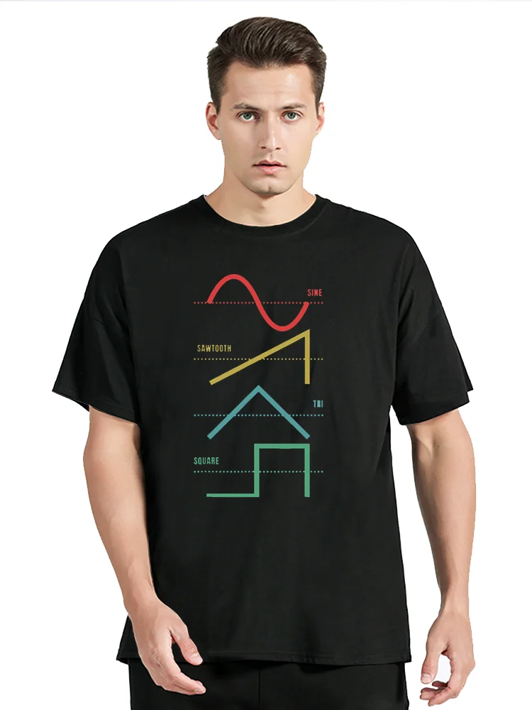 Vintage Analog Synthesizer Techno Waveform Synth Nerd T Shirts Graphic Streetwear Birthday Gifts Summer T-shirt Clothing