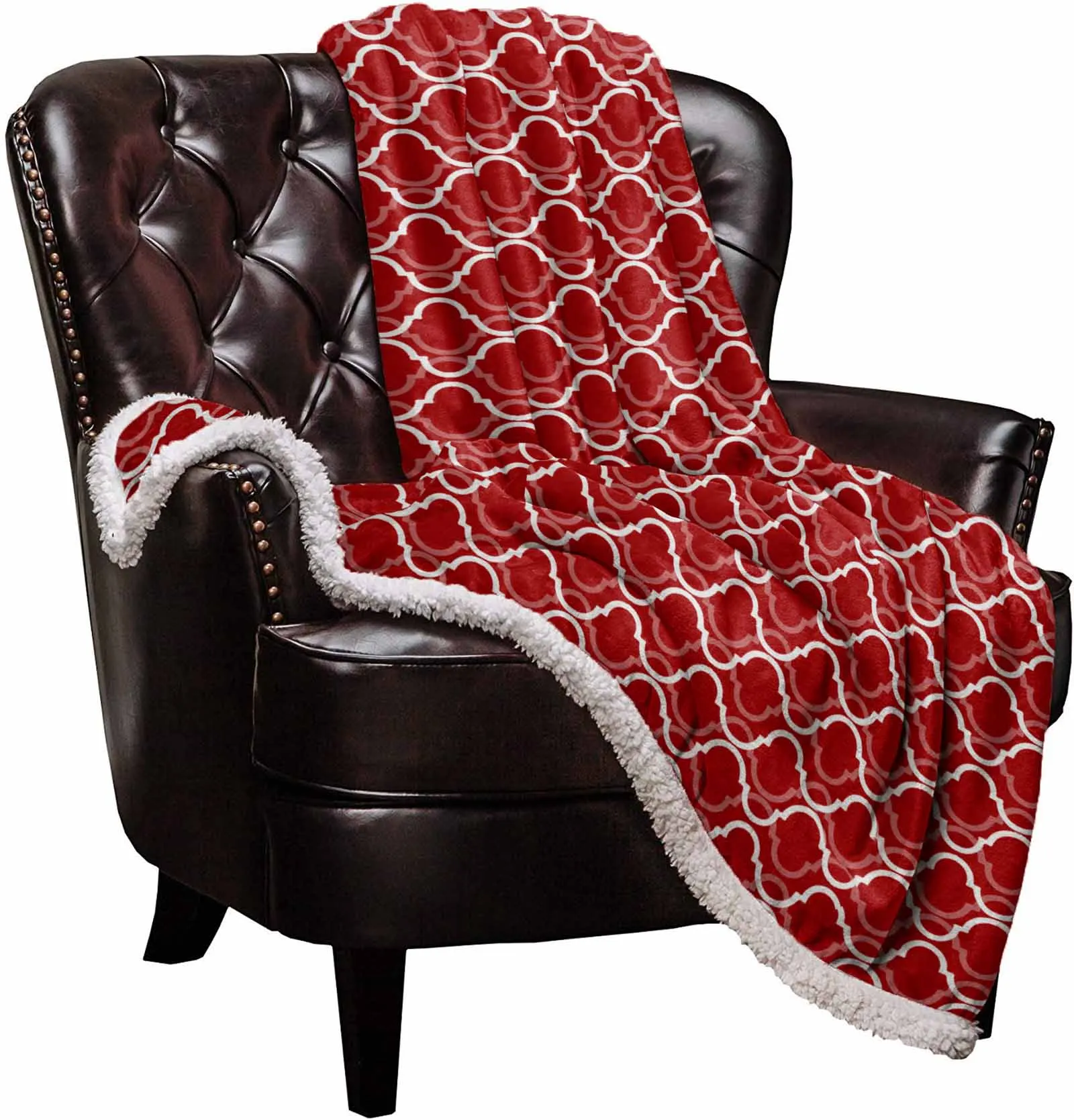 Red Geometric Figures Moroccan Pattern Cashmere Blanket Winter Warm Soft Throw Blankets for Beds Sofa Wool Blanket Bedspread