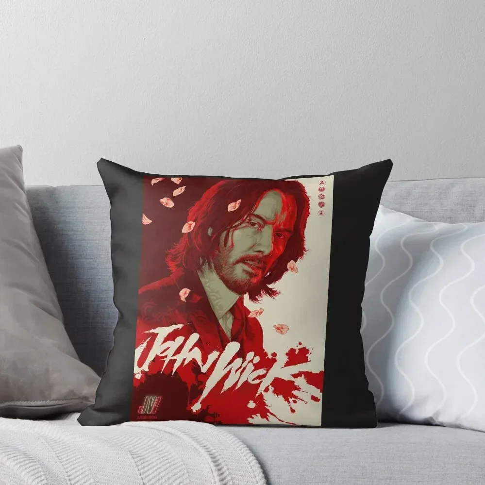 

jw4 - John Wick: Chapter 4 - John Wick movie t -shirt Throw Pillow pillow cover christmas Christmas Pillowcase pillow