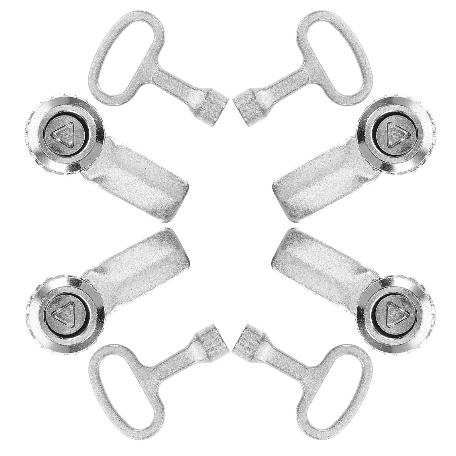 

4pcs Garbage Bin Lock Metal Triangle Key Wrench Dustbin Lid Control Waste Disposal Fruit Box Outdoor Trash Can Security