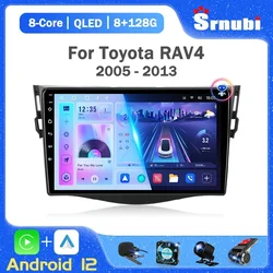 Srnubi 자동차 라디오, 도요타 RAV4, 라브 4, 2005-2013 멀티미디어 플레이어, 카플레이, DSP 네비게이션, GPS, 4G, 와이파이 헤드 유닛, 2 Din, 안드로이드 12