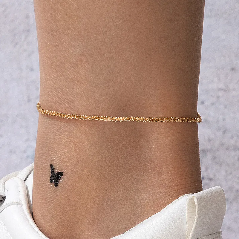 Boho Luxury Crystal Foot Chain Anklet For Women Charm Butterfly Tassel Pendant Anklets Sandals Barefoot Beach Foot Bridal Jewelr