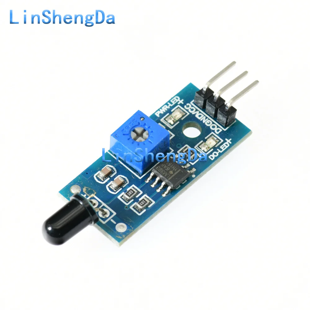 Blue board flame sensor module, fire source detection module, infrared receiving module, 3-wire system, 4-wire system