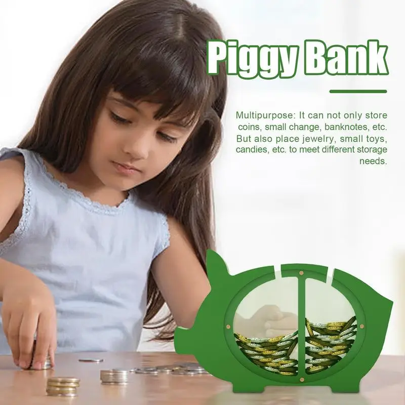 Wooden Money Box Money Card Box Coin Bank Cultivate Savings Habits In Children Store Jewelry Banknotes Small Toy Coin