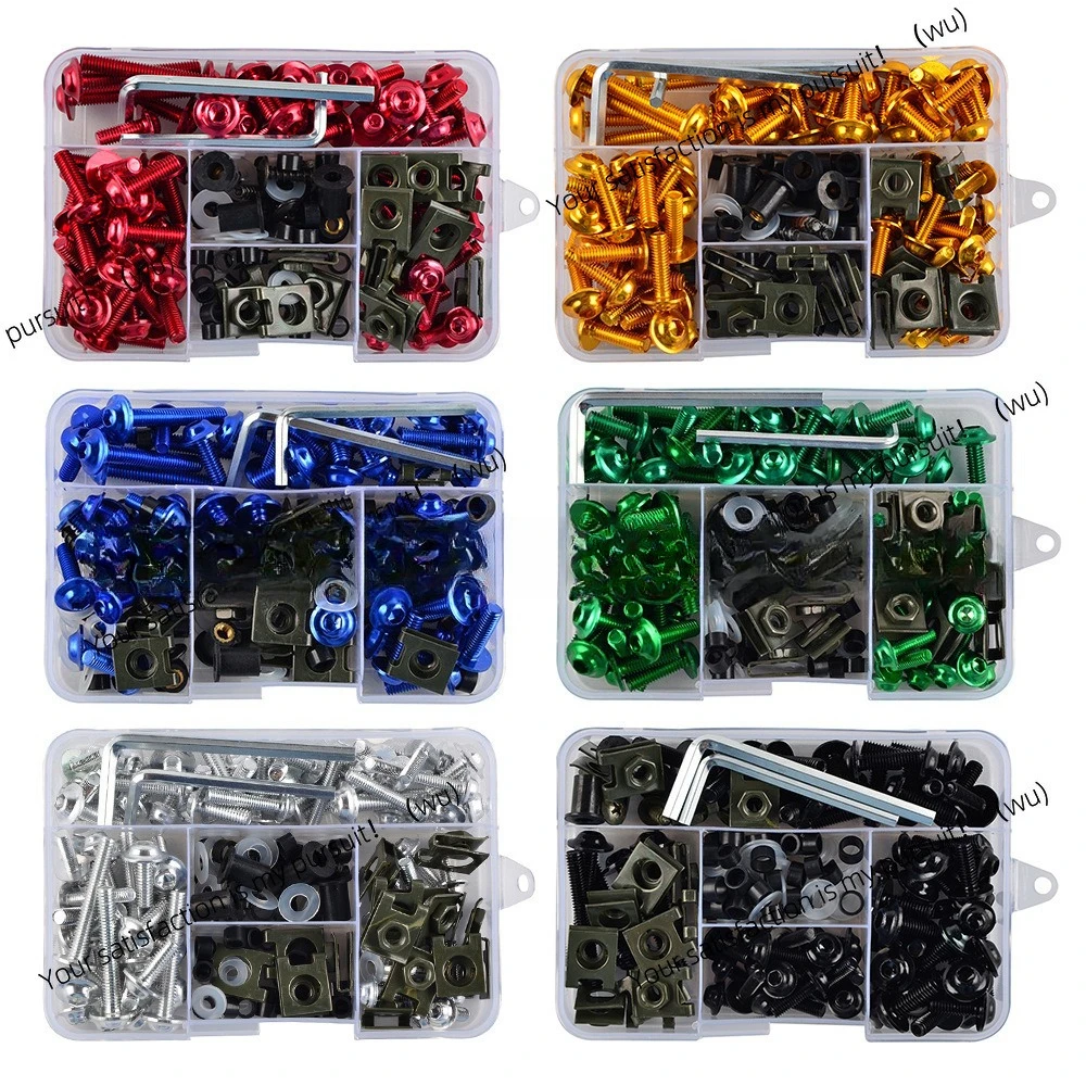 

9 цветов на выбор, обтекатель мотоцикла, лобовое стекло, набор болтов для модификации кузова, цветные винты 177 шт.