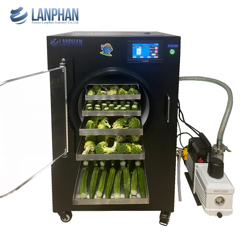 Nuevo precio barato, 5KG, 7KG, 5 bandejas, comida para perros, golosinas para mascotas, liofilizador, máquina liofilizadora al vacío SUS304, pequeña bomba de aceite para uso doméstico