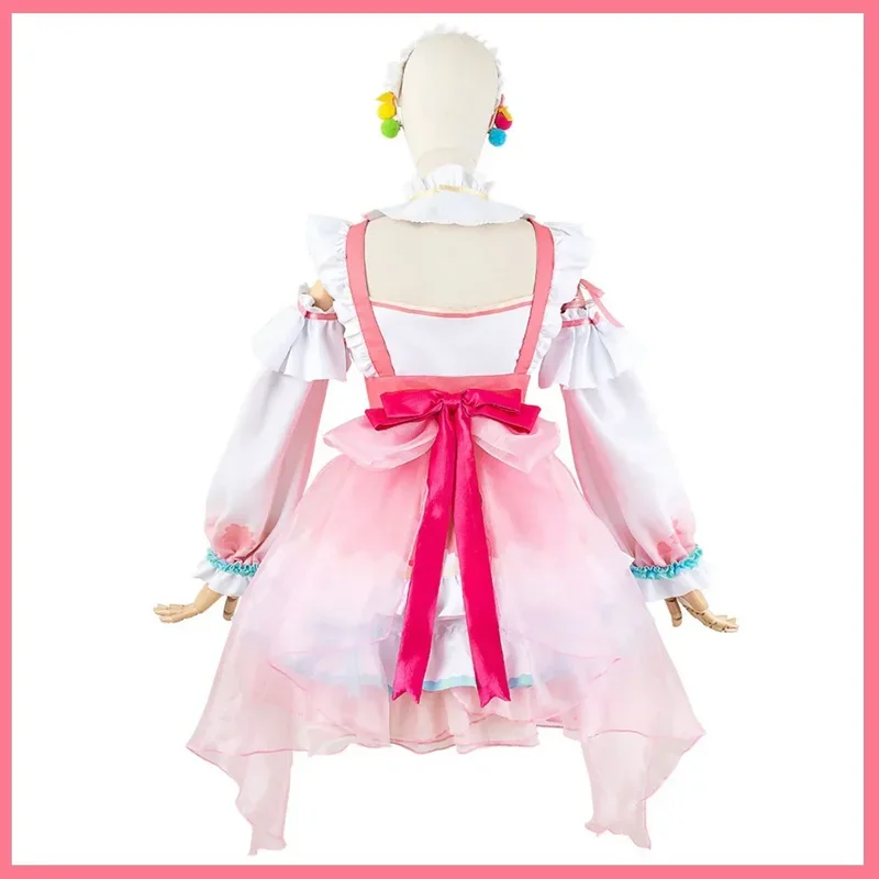 FC6NIJISANJI Virtual YouTuber Sakura Miko Cosplay peluca rosa vestido de Lolita zapatos mujer Sexy Kawaii Halloween carnaval @ FC8!