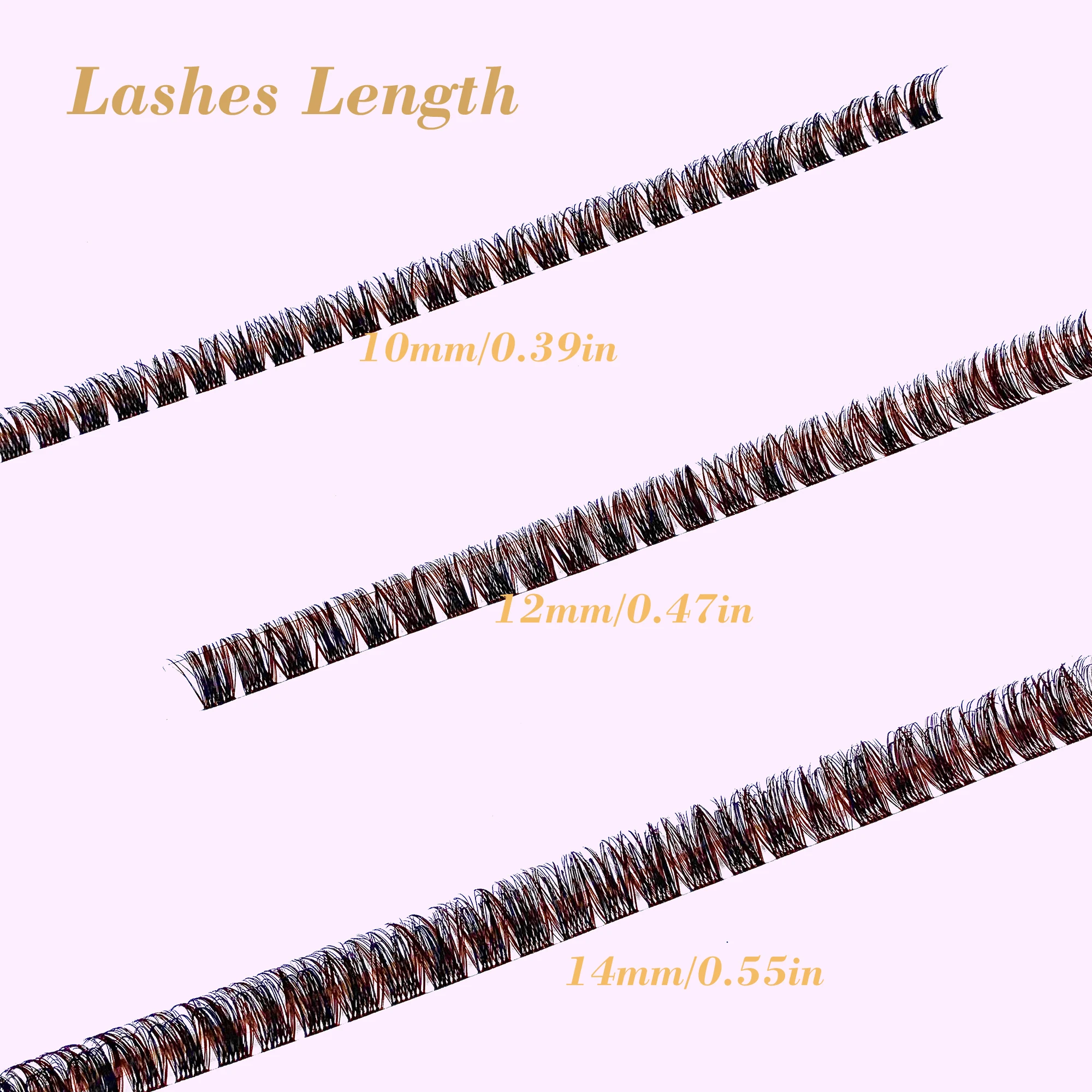 Volume Brown Cluster Eyelashes 40D Brown Individual Volume Lashes Handmade Lashes Extension Grafting False Eyelashes