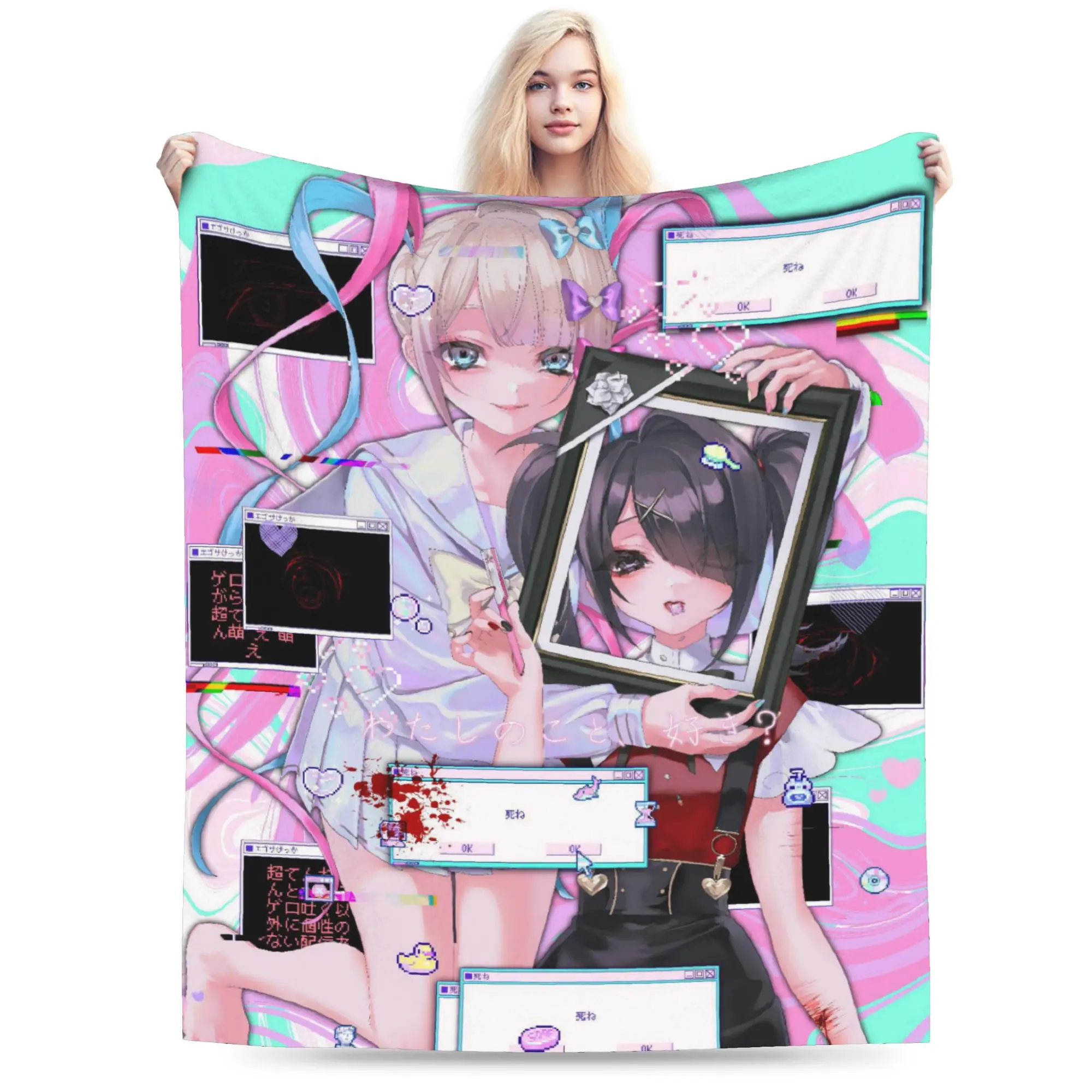 Needy Streamer Overload Blankets Coral Fleece Plush Autumn/Winter Ame-chan KAngel Warm Throw Blanket for Sofa Bedroom Bedspread