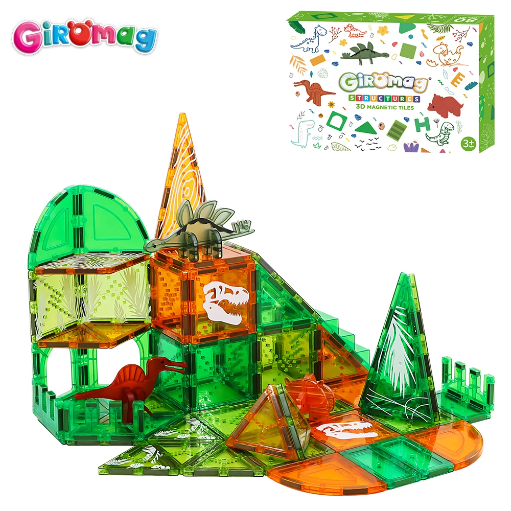 GIROMAG 80pcs Magnetic Building Toy Set for Toddlers STEM Sensory Educational Toys Ages 3-12 Birthday Gift Idea Magnetic Tiles