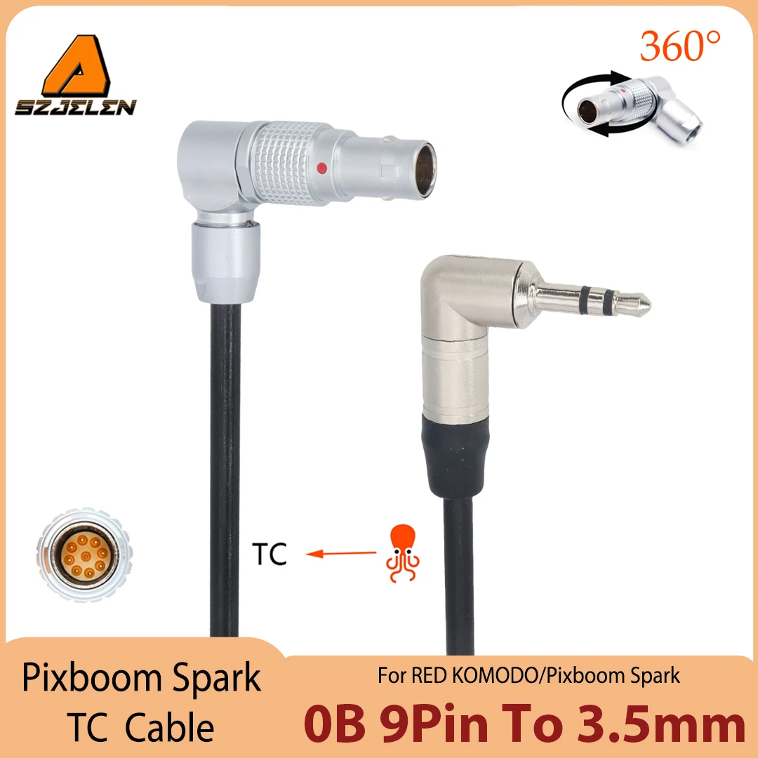 Pixboom Spark Camera To DEITY TC-1/EXT 9 Pin To 3.5mm TRS Tentacle Sync TIMECODE Cable Compatible With RED RED V-RAPTOR/KOMODO