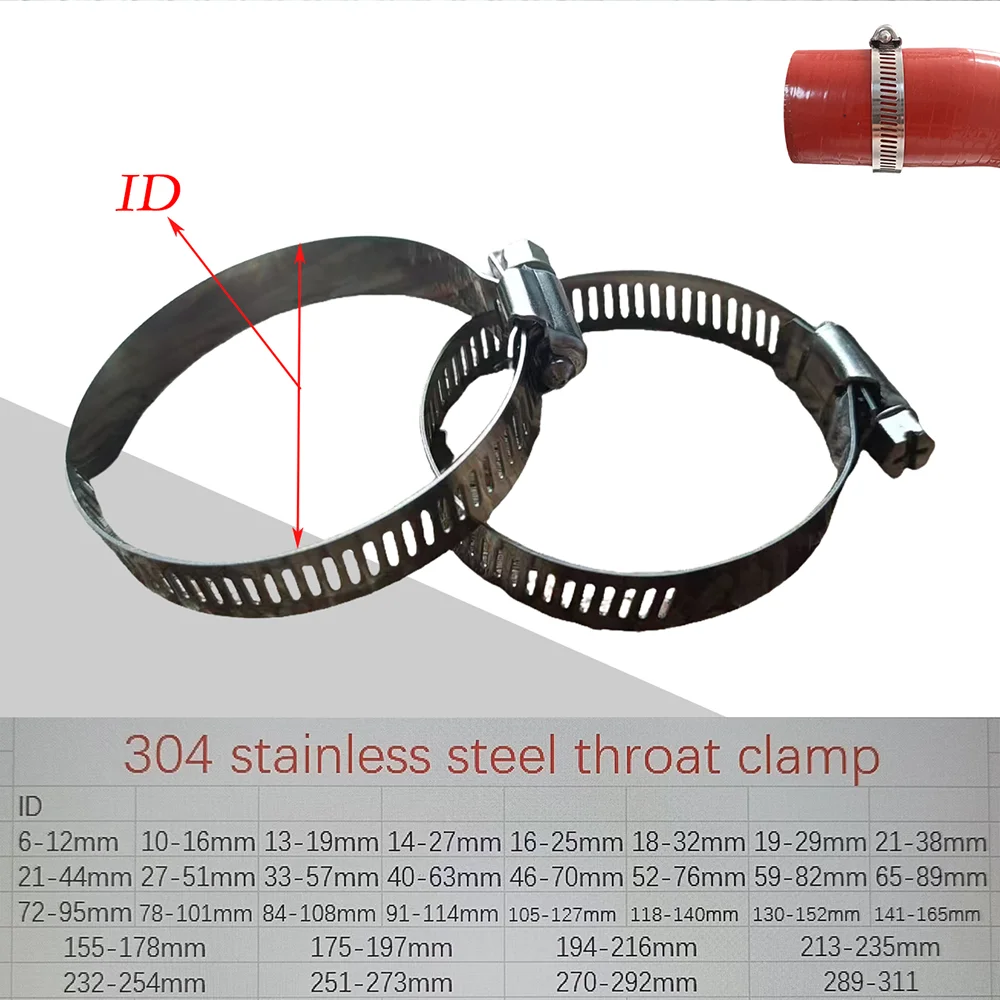 304 stainless steel hose clamp anti-corrosion, rust proof, firm locking, beautiful and practical factory direct sales