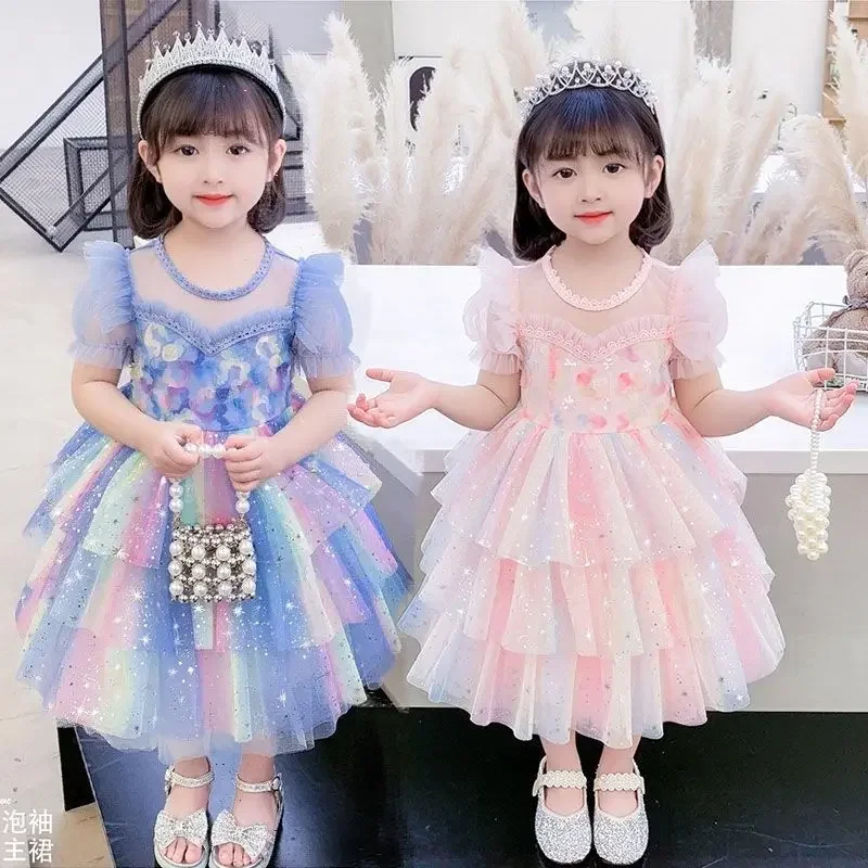 Kids Elegant Princess Dress Girls Dresses for Wedding Evening Party Girl Dress Girl Clothes Girls New Summer Dress 4 6 7 8 Years