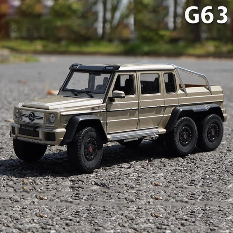 Diecast 1:24 Scale Welly Benz G-Class G63 6*6 Off-road Vehicle Alloy Car Model Finished Simulation Collection Gift Toys