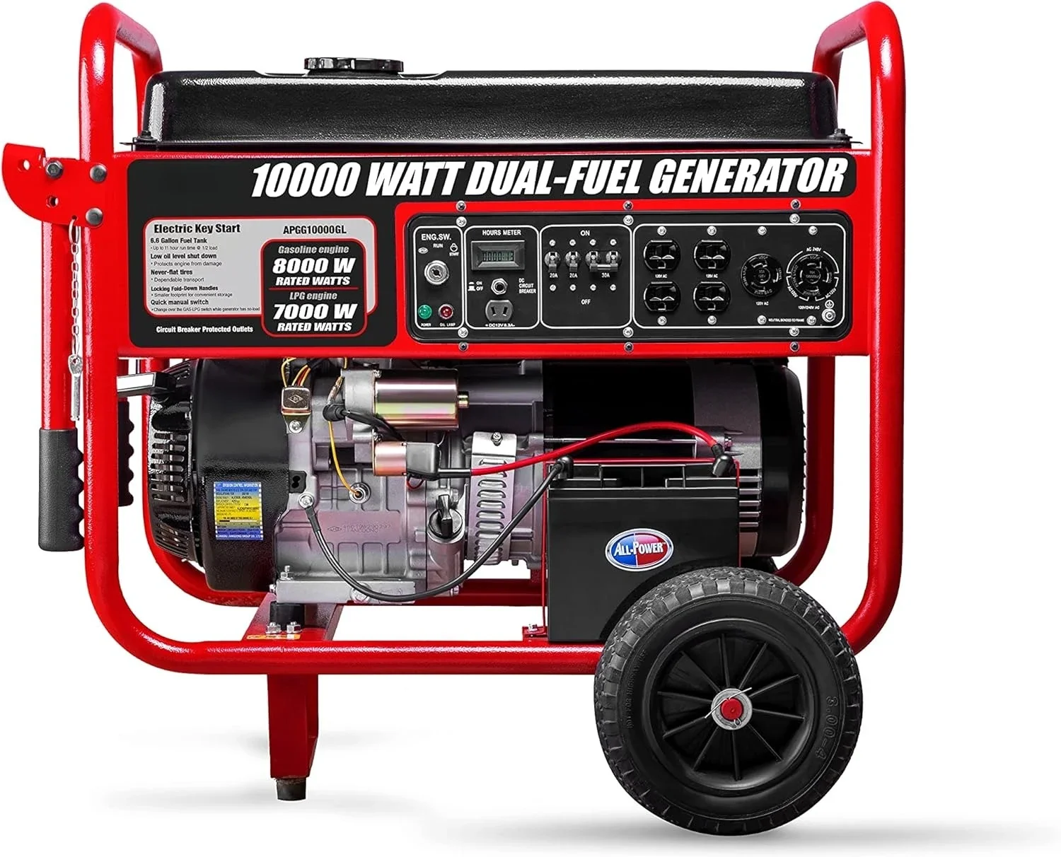 APGG10000-10,000 واط بدء تشغيل مولد الطاقة JD محرك كهربائي بدء إطار فولاذي محمول للعجلة