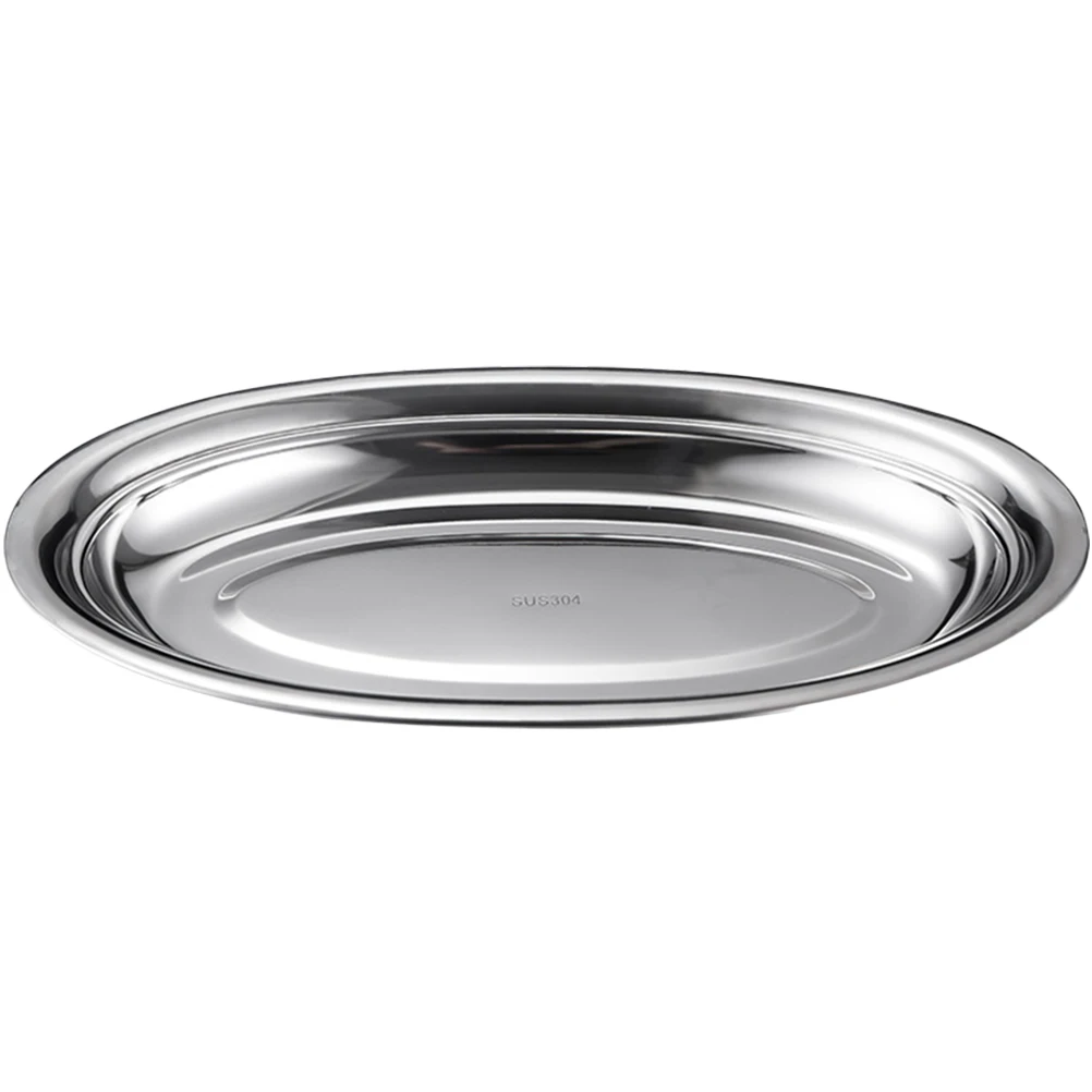 

Stainless Steel Fish Steaming Plate Kitchen Dish Heat Resistant Microwave Oven Compatible Elegant Design Easy Clean