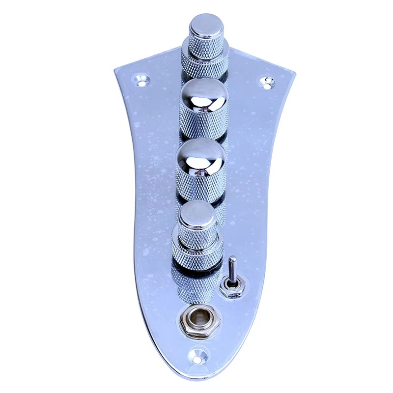 5 Jazz JB Bass Loaded Wired Control Plate JB-08CR Plastic+Metal As Shown For 4/5 String Bass