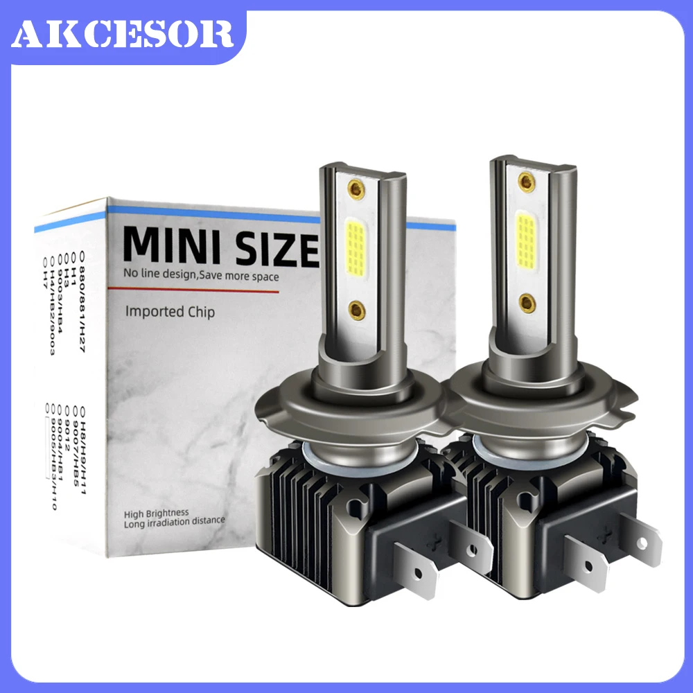 

Mini H7 H4 LED Car Headlight Bulbs H1 H8 H9 H11 9005 9006 Auto Lamp 60W Super Bright Fog Light 6000K Pack of 2