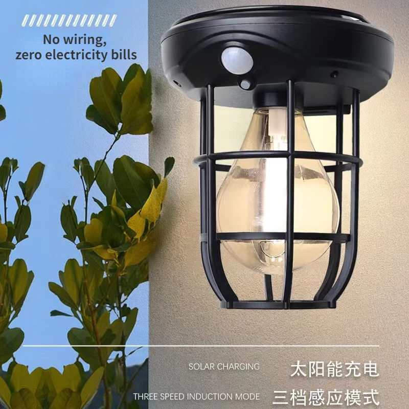 Outdoor Solar Tungsten Wire Human Induction Wall Lamp Solar Charging Camping Lamp Ball Bubble Tent Lamp Solar Led Light Outdoor