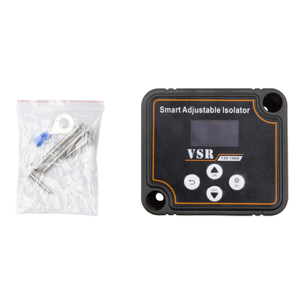 12V 140A Adjustable Dual Battery Isolator Split Charge VSR Car Relay LCD Display Digital Voltage Sensitive Relay Voltage Setting