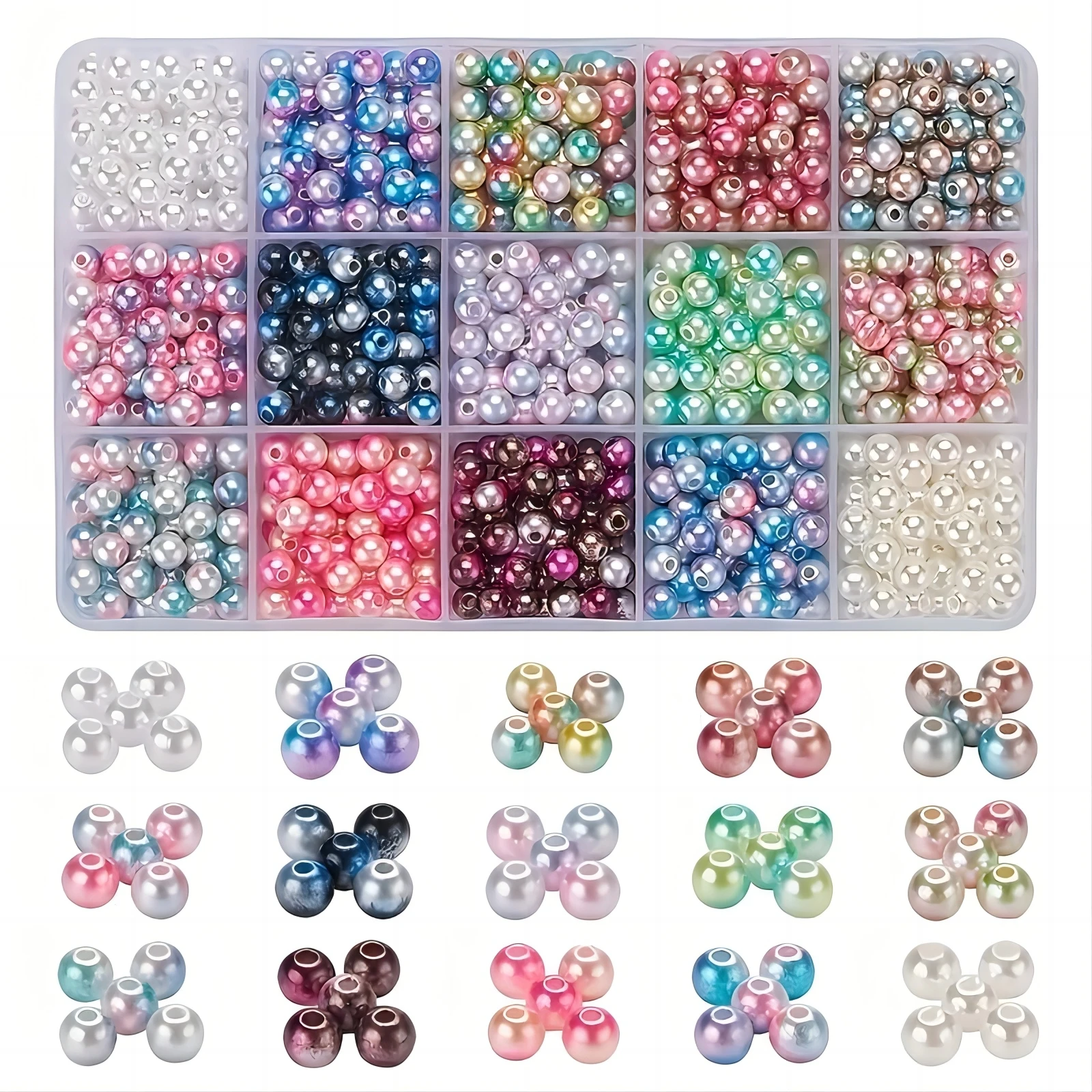 Meerjungfrau-DIY-Box-Set mit ca. 900-teilig, geeignet für die Herstellung von Schmuck, Armbändern, Halsketten und Ohrringen