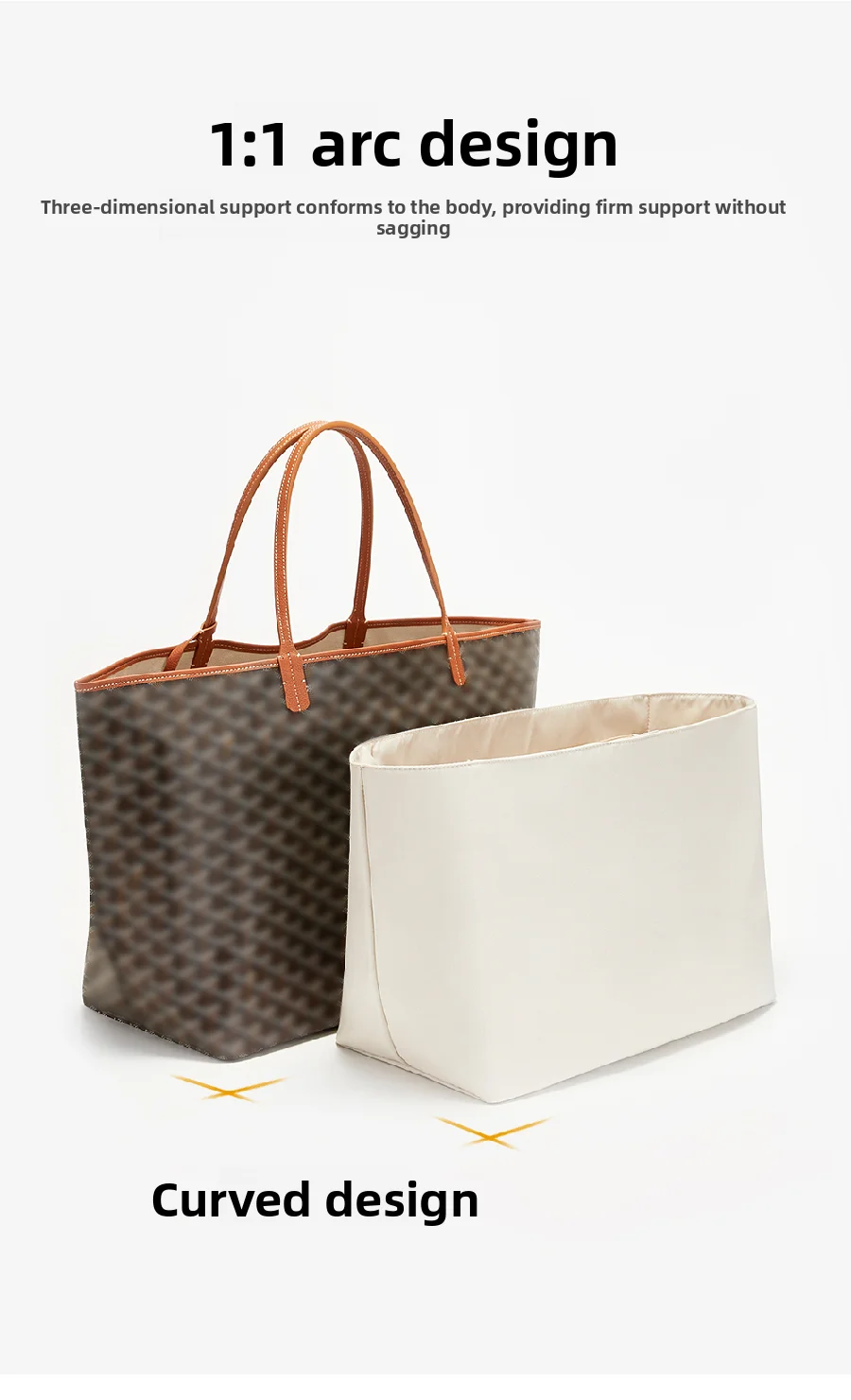 Bag Organizer Insert  For Goyard Tote Bag Lightweight Bag Insert Storage Waterproof Dupont Paper Bag Support Bag Accessories