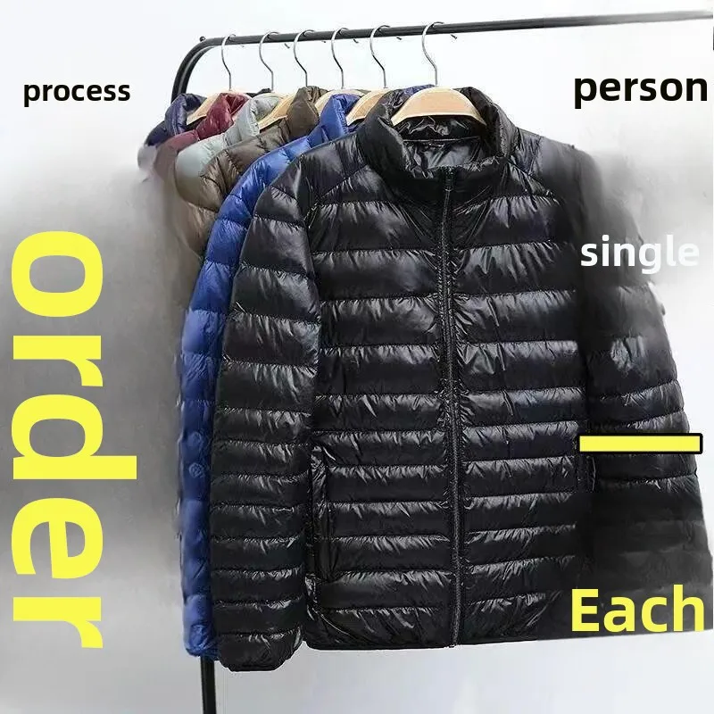 

Lightweight Thin down Cotton Jacket for Men Short Collar Hooded Brand Outlet Autumn Winter Polyester Fiber Youth Fashion Warmth