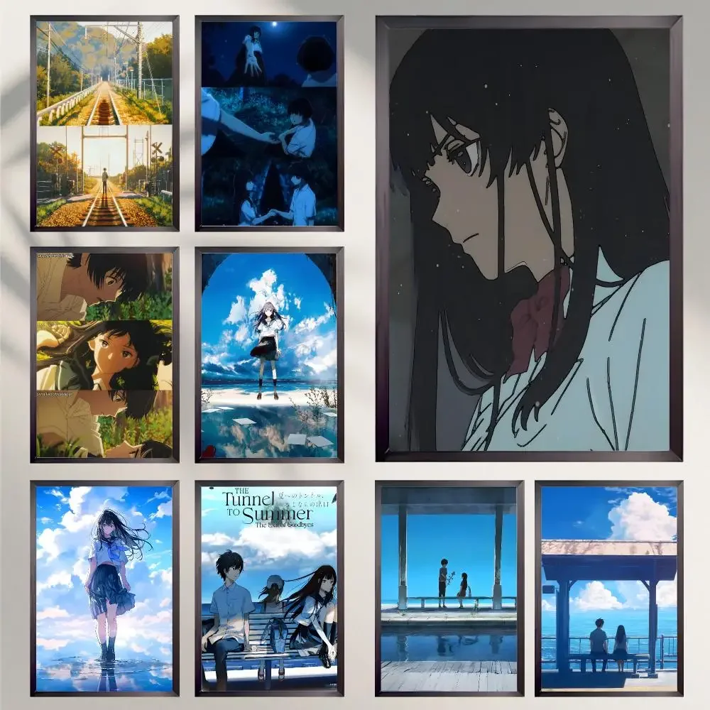 anime Tunnel to Summer the Exit of Goodbyes HD Self Adhesive Art Print Waterproof Wall Decor for Bedroom Living Room Decor Gift