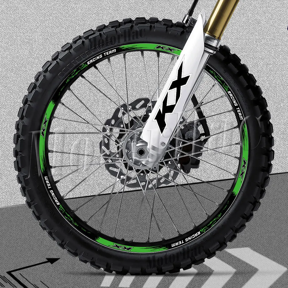 Reflektierende Motorrad-Felgenaufkleber für KX 450 250 125 500 KX250X KX450X KX450SR KX250F KX450F – Detail 4