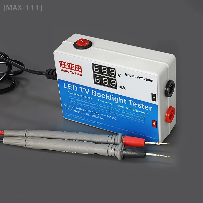 【F2-MAX111】EU/US Plug LED Tester 0-300V Output - TV Backlight Test Tool for LED Strips Beads Bar Light Lamp Measurement Instrume
