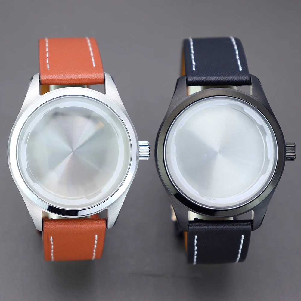 

40mm Solid Stainless Steel Watch Case leather Watchbands 100m Waterproof For NH35 NH36 NH38 Eta 2824 PT5000 Movement Solid Back