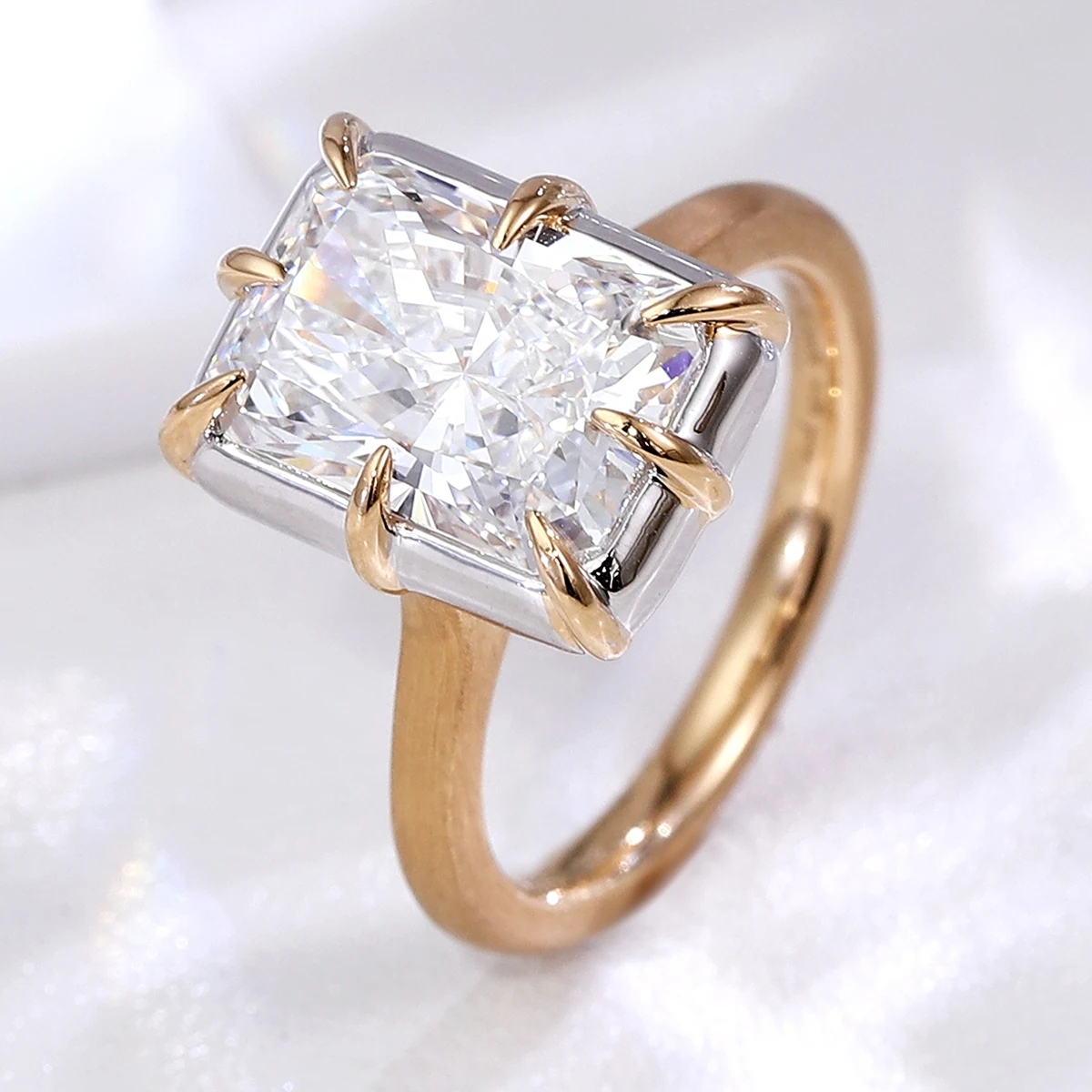 بروفانس مويسانيتي مشع قطع خواتم الذكرى للنساء D اللون VVS1 4.5 CT خواتم الخطبة للزوجة مع GRA خاتم مخصص