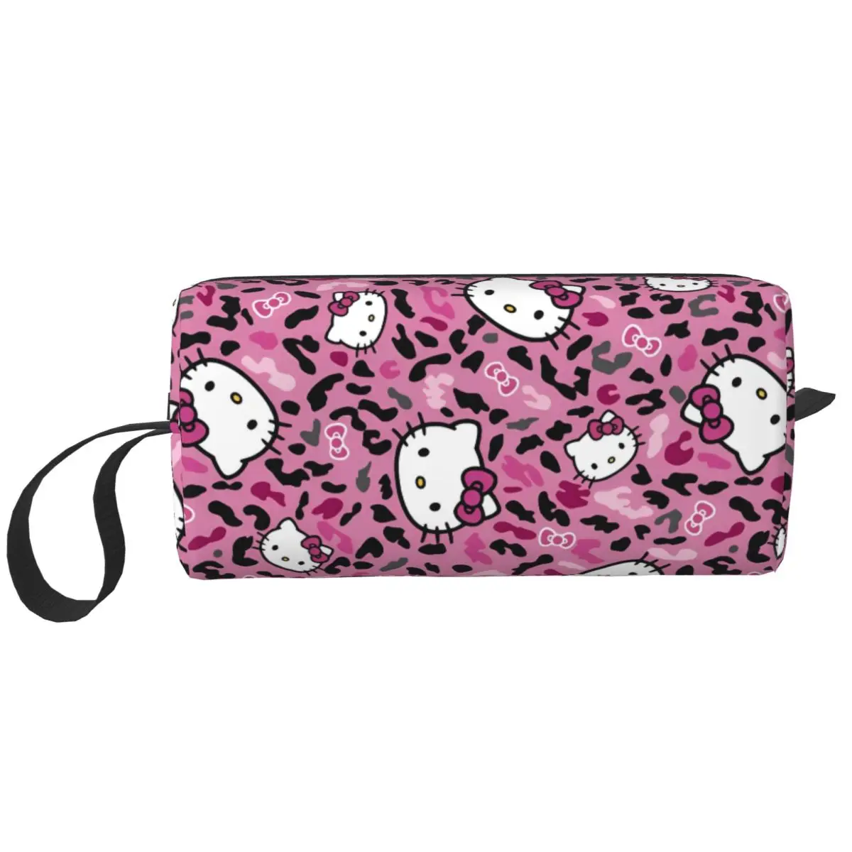 

Hello Kitty леопардовая косметичка с героями мультфильмов, водонепроницаемая косметичка, дорожная косметичка, органайзер, кошелек для хранения, большая вместимость