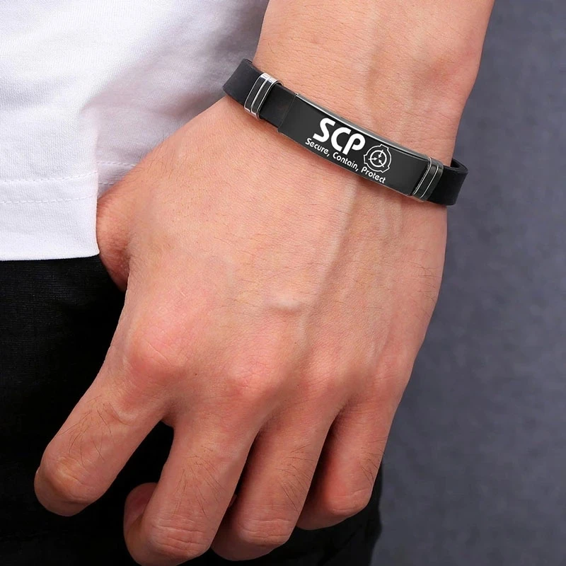 Game SCP Foundation Bangle Bracelets Special Containment Procedures Sport Casual Stainless Steel Cool Jewelry Gifts