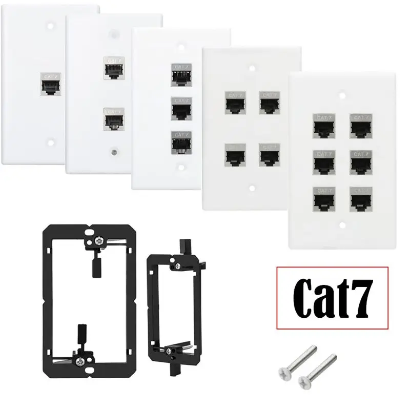 

11,5*7 см Американский 1-6 портов категория 7 Экранированный модуль CAT7 сигнал паяльная розетка панель настенная вилка