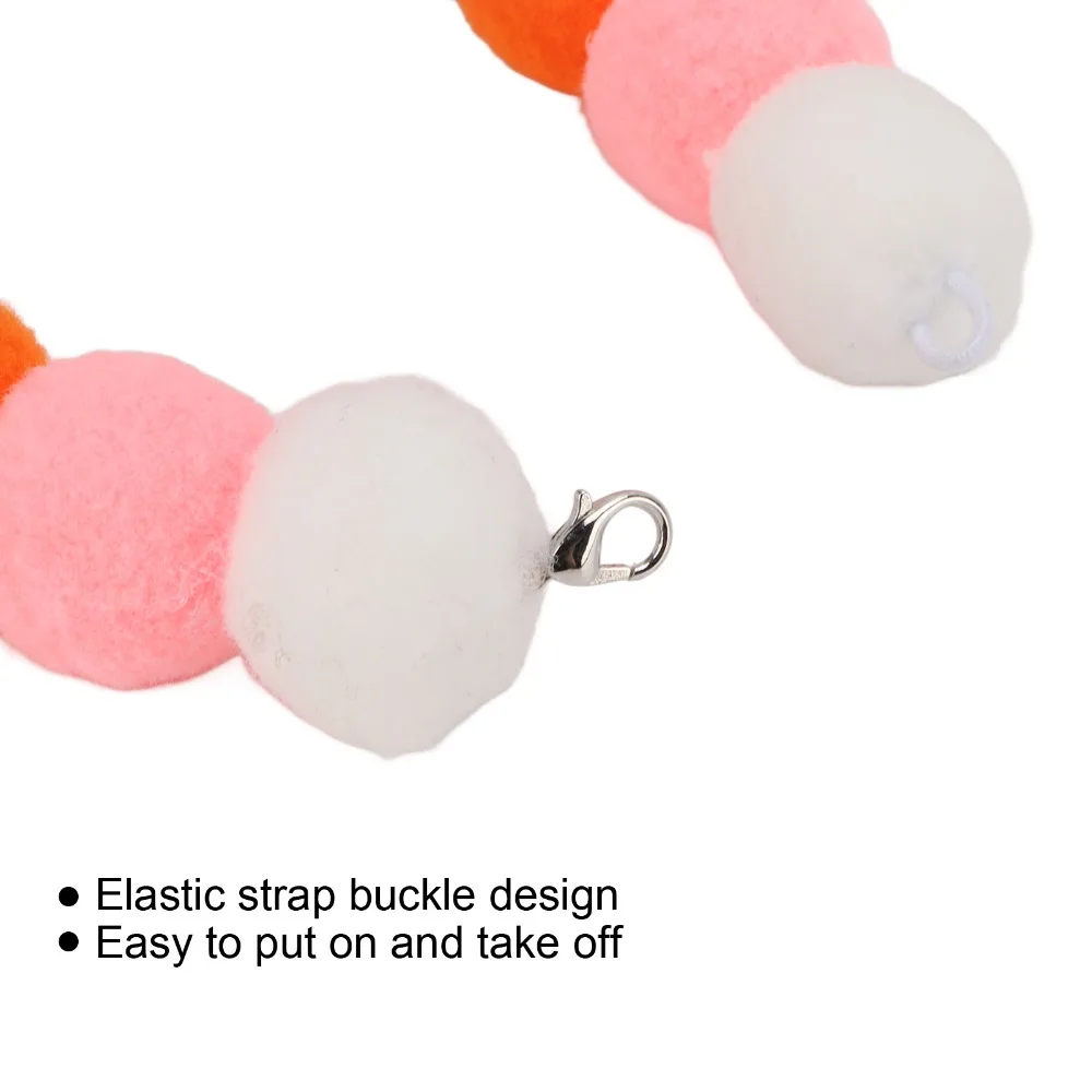 Cute Lightweight Pet Collar Soft Elastic Ball Collar Pom Pom Collar Daily Use