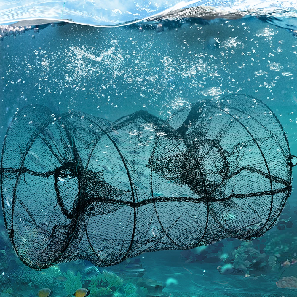 

1pcs Foldable Fishing Spring Cage Net Durable Fish Net Material Crab Pots Lobster Traps Lobster Traps Aquatic Creatures
