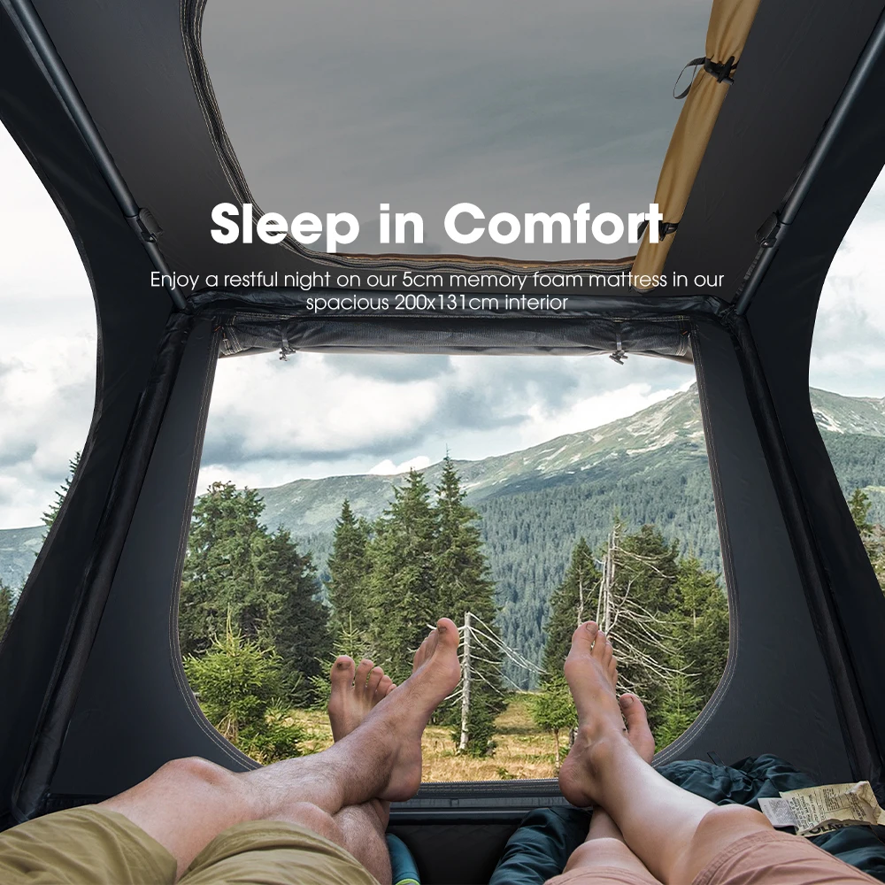 

SAN HIMA Quick Setup Waterproof 4WD Hard Shell Roof Top Tent 4x4 Camping Hardshell Rooftop Tent In-built Led Light Bar