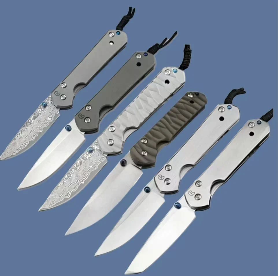 

Chris Reeve Outdoor Pocket Folding Knife D2/Damascus Blade Titanium Alloy Handle Hunting Tactical Knives Safety Utility Tool