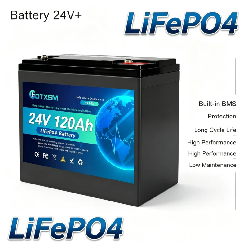 LiFePO4 Battery 24V 120Ah LF24120, CG24120 Deep Cycle Rechargeable Battery For RV Camper & Marine Boat