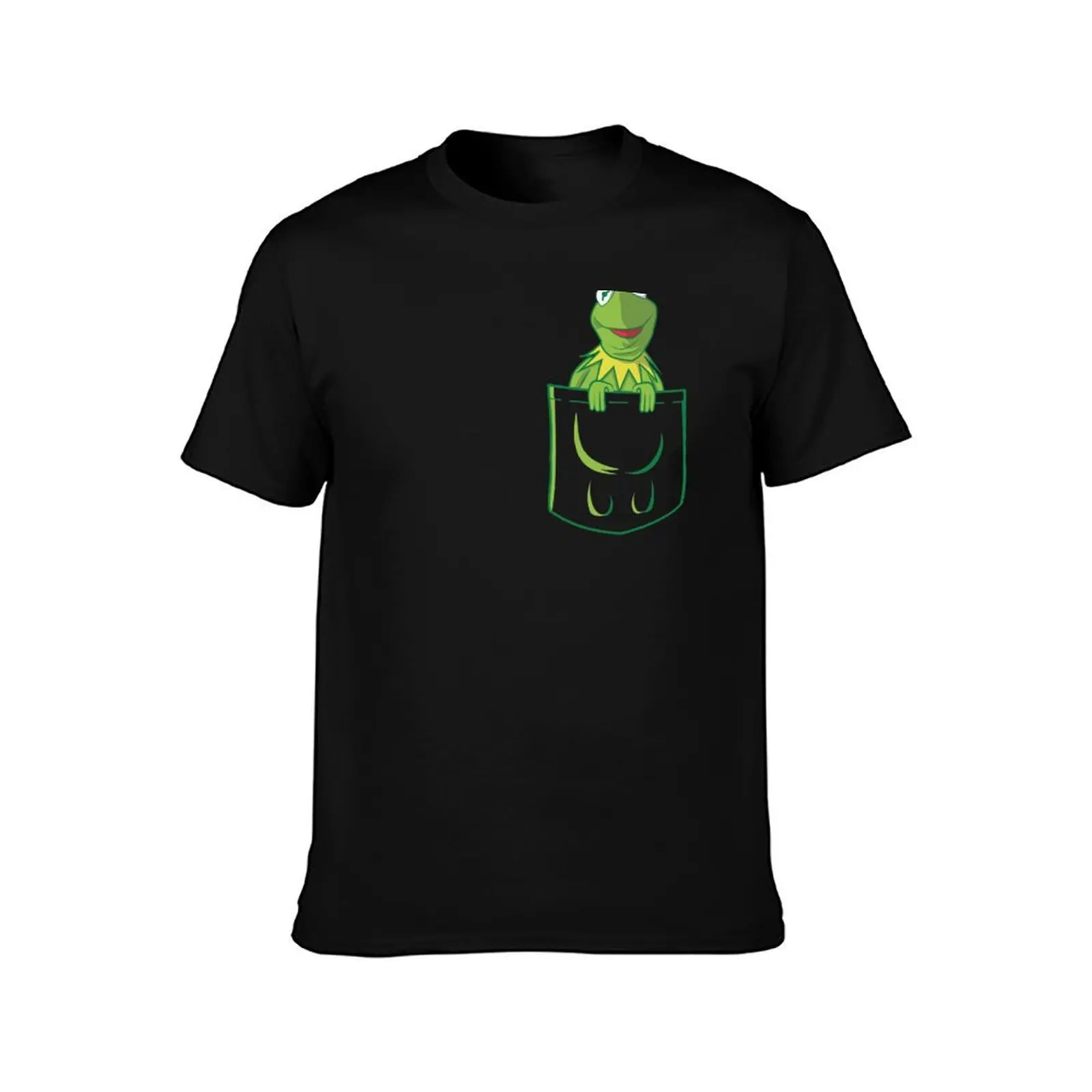 Kermit Pocket - muppet show T-Shirt Large Size Casual Tee Shirt T-Shirt