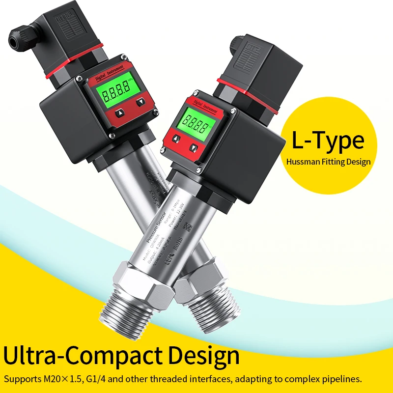 M20*1.5 LCD Pressure Transmitter 0-100Mpa DC24V Hirschmann Pressure Transmitter 4-20MA 0-10V 0-5V RS485 LCD Pressure Sensor
