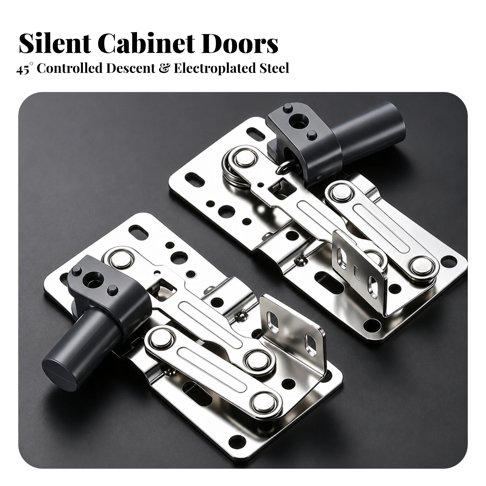 Flip-down Hinge Electroplated Soft-Close Hinge Cabinet Hinges Heavy-Duty Hardware Long-Lasting for DIYers, Storage Cabinets