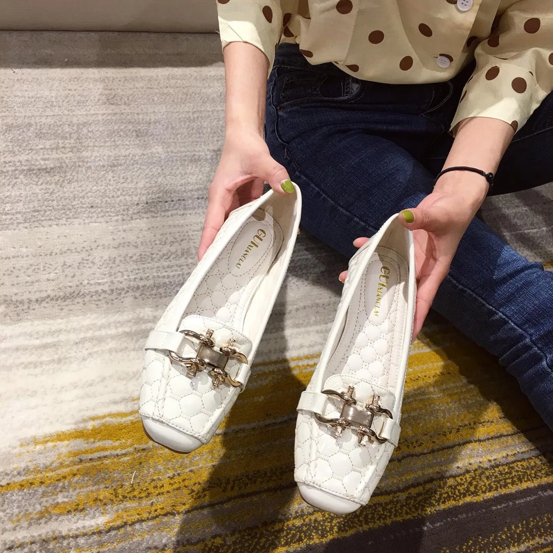 2025 Spring New Ballet Women's Shoes Soft Bottom Large Square Head Comfortable Flat Bottom Casual Women's Shoes Size 35-42 view 5